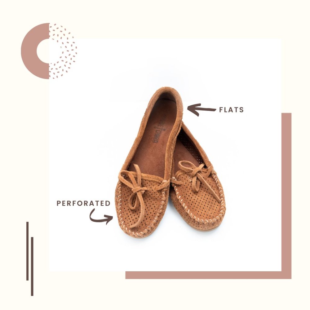 Minnetonka Perforated Flat Boat-Like Shoes Moccasins